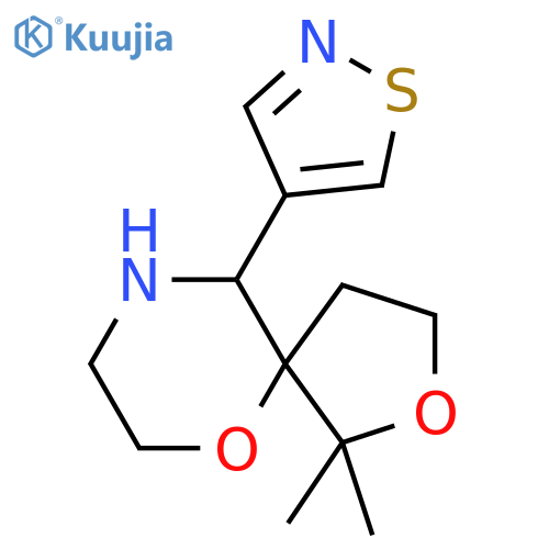 1,1-dimethyl-10-(1,2-thiazol-4-yl)-2,6-dioxa-9-azaspiro4.5decane structure