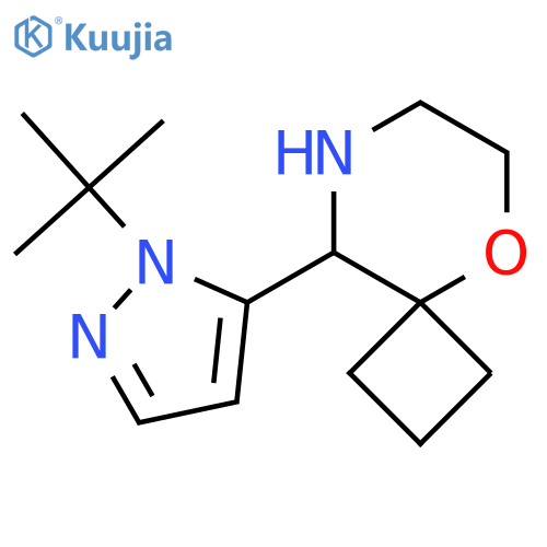 9-(1-tert-butyl-1H-pyrazol-5-yl)-5-oxa-8-azaspiro3.5nonane structure
