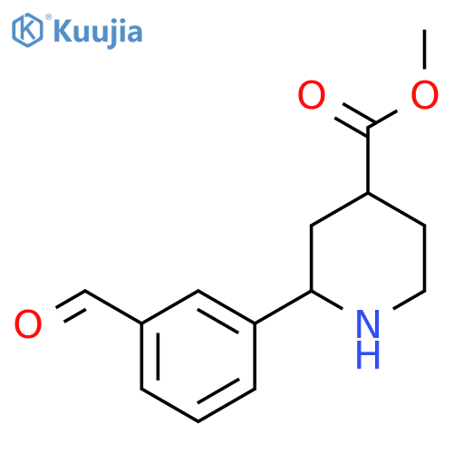 methyl 2-(3-formylphenyl)piperidine-4-carboxylate structure