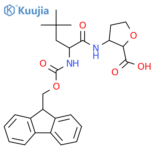 3-2-({(9H-fluoren-9-yl)methoxycarbonyl}amino)-4,4-dimethylpentanamidooxolane-2-carboxylic acid structure