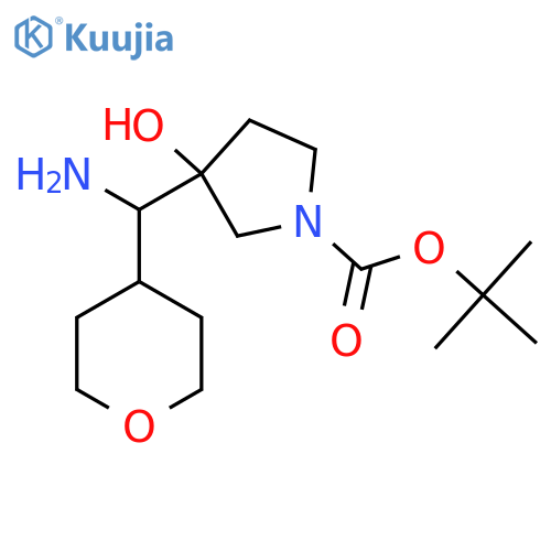 tert-butyl 3-amino(oxan-4-yl)methyl-3-hydroxypyrrolidine-1-carboxylate structure