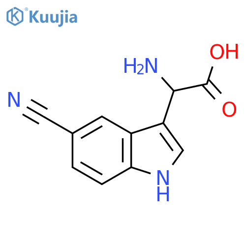 2-amino-2-(5-cyano-1H-indol-3-yl)acetic acid structure