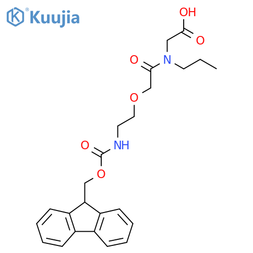 2-{2-2-({(9H-fluoren-9-yl)methoxycarbonyl}amino)ethoxy-N-propylacetamido}acetic acid structure