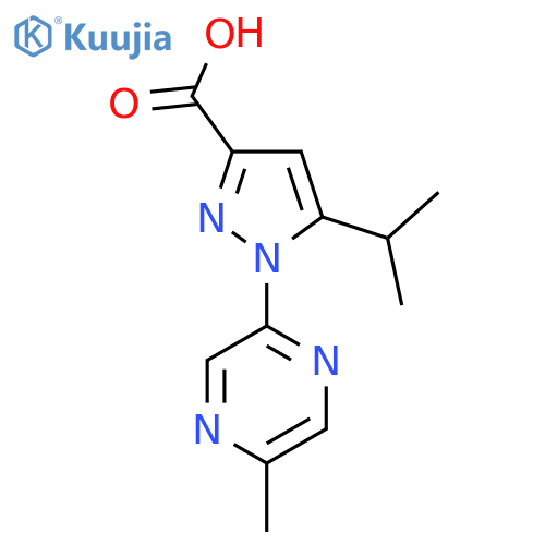 1-(5-methylpyrazin-2-yl)-5-(propan-2-yl)-1H-pyrazole-3-carboxylic acid structure
