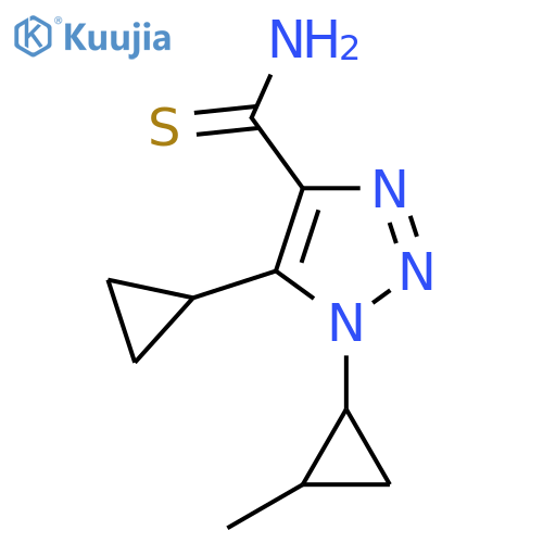 5-cyclopropyl-1-(2-methylcyclopropyl)-1H-1,2,3-triazole-4-carbothioamide structure