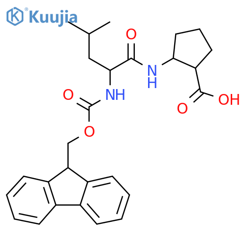 2-2-({(9H-fluoren-9-yl)methoxycarbonyl}amino)-4-methylpentanamidocyclopentane-1-carboxylic acid structure