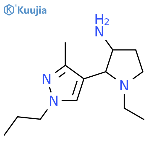 1-ethyl-2-(3-methyl-1-propyl-1H-pyrazol-4-yl)pyrrolidin-3-amine structure
