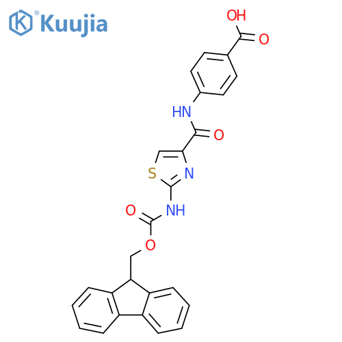 4-2-({(9H-fluoren-9-yl)methoxycarbonyl}amino)-1,3-thiazole-4-amidobenzoic acid structure