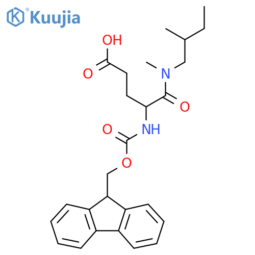 4-({(9H-fluoren-9-yl)methoxycarbonyl}amino)-4-methyl(2-methylbutyl)carbamoylbutanoic acid structure