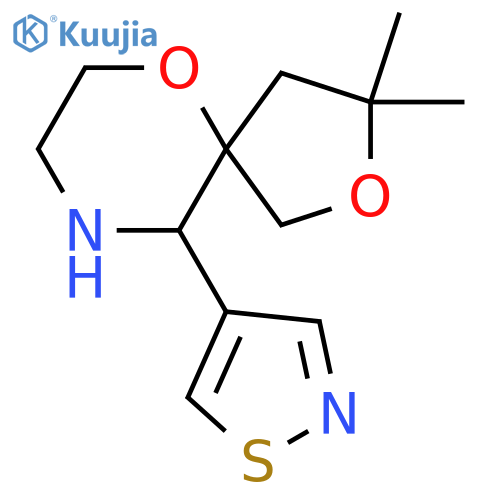 3,3-dimethyl-10-(1,2-thiazol-4-yl)-2,6-dioxa-9-azaspiro4.5decane structure