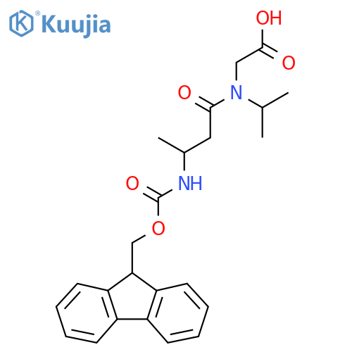 2-3-({(9H-fluoren-9-yl)methoxycarbonyl}amino)-N-(propan-2-yl)butanamidoacetic acid structure