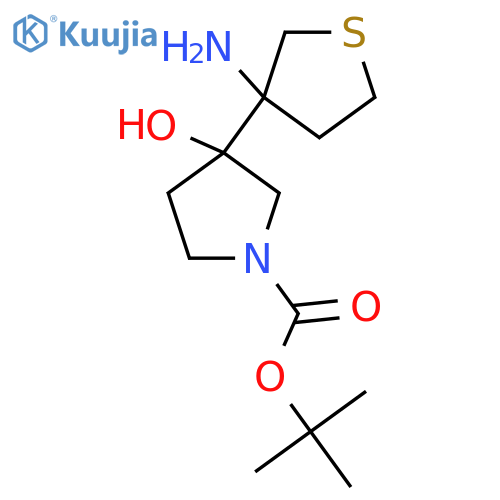Tert-butyl 3-(3-aminothiolan-3-yl)-3-hydroxypyrrolidine-1-carboxylate structure