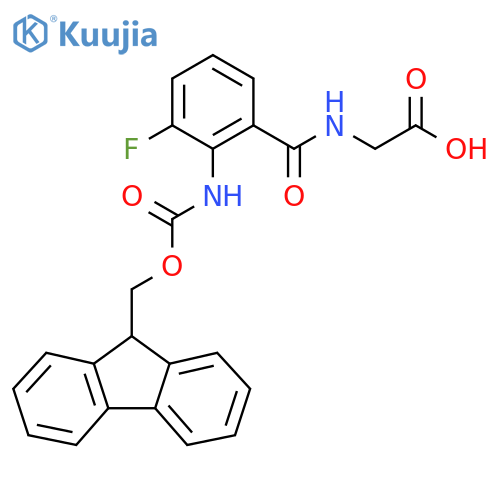 2-{2-({(9H-fluoren-9-yl)methoxycarbonyl}amino)-3-fluorophenylformamido}acetic acid structure
