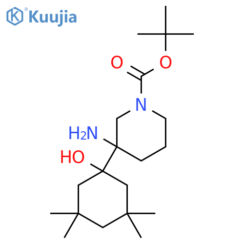 tert-butyl 3-amino-3-(1-hydroxy-3,3,5,5-tetramethylcyclohexyl)piperidine-1-carboxylate structure