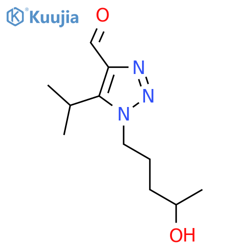 1-(4-hydroxypentyl)-5-(propan-2-yl)-1H-1,2,3-triazole-4-carbaldehyde structure