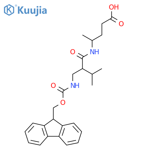 4-{2-({(9H-fluoren-9-yl)methoxycarbonyl}amino)methyl-3-methylbutanamido}pentanoic acid structure