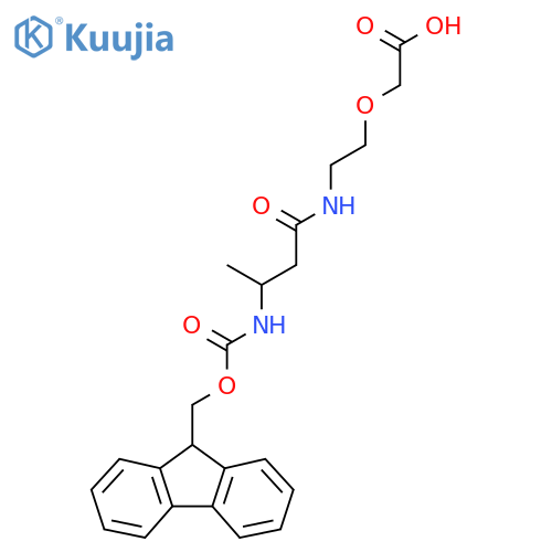 2-{2-3-({(9H-fluoren-9-yl)methoxycarbonyl}amino)butanamidoethoxy}acetic acid structure