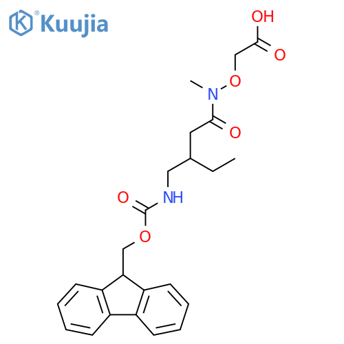 2-({3-({(9H-fluoren-9-yl)methoxycarbonyl}amino)methyl-N-methylpentanamido}oxy)acetic acid structure