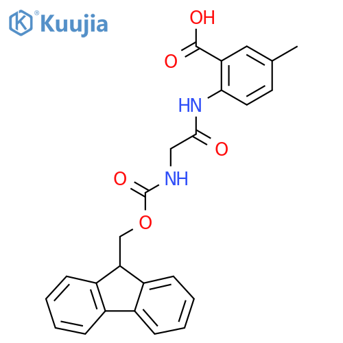 2-2-({(9H-fluoren-9-yl)methoxycarbonyl}amino)acetamido-5-methylbenzoic acid structure