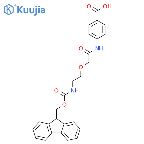 4-{2-2-({(9H-fluoren-9-yl)methoxycarbonyl}amino)ethoxyacetamido}benzoic acid structure