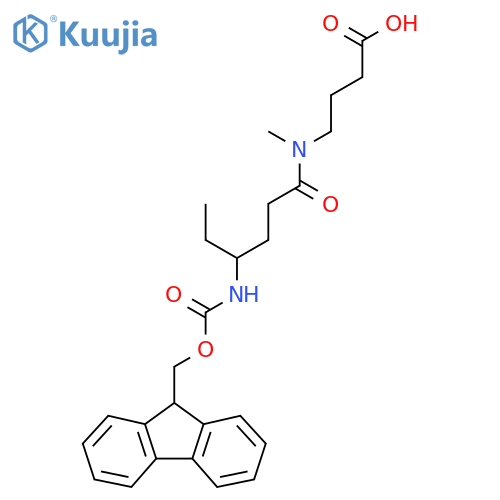 4-4-({(9H-fluoren-9-yl)methoxycarbonyl}amino)-N-methylhexanamidobutanoic acid structure