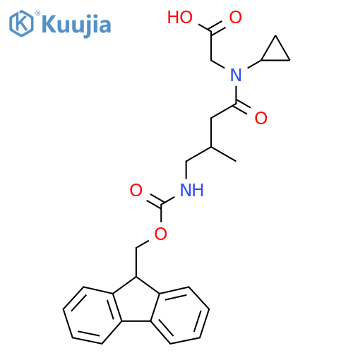 2-N-cyclopropyl-4-({(9H-fluoren-9-yl)methoxycarbonyl}amino)-3-methylbutanamidoacetic acid structure