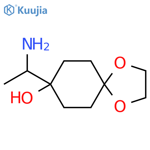 8-(1-aminoethyl)-1,4-dioxaspiro4.5decan-8-ol structure