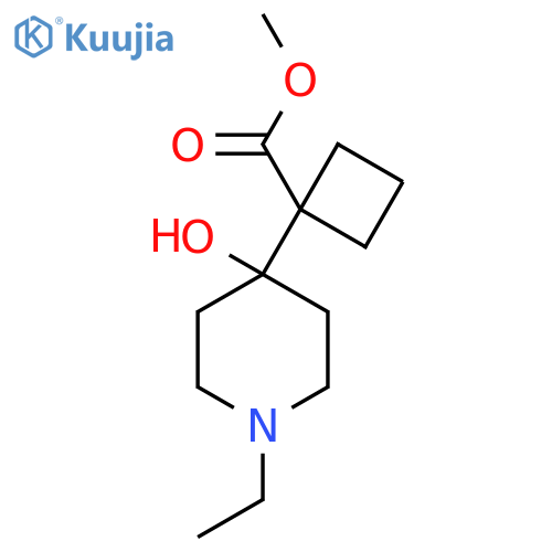 methyl 1-(1-ethyl-4-hydroxypiperidin-4-yl)cyclobutane-1-carboxylate structure