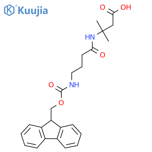 3-4-({(9H-fluoren-9-yl)methoxycarbonyl}amino)butanamido-3-methylbutanoic acid structure