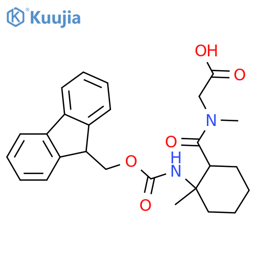 2-{1-2-({(9H-fluoren-9-yl)methoxycarbonyl}amino)-2-methylcyclohexyl-N-methylformamido}acetic acid structure