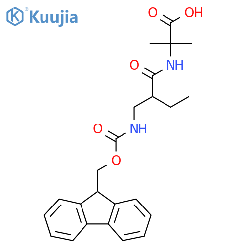 2-{2-({(9H-fluoren-9-yl)methoxycarbonyl}amino)methylbutanamido}-2-methylpropanoic acid structure