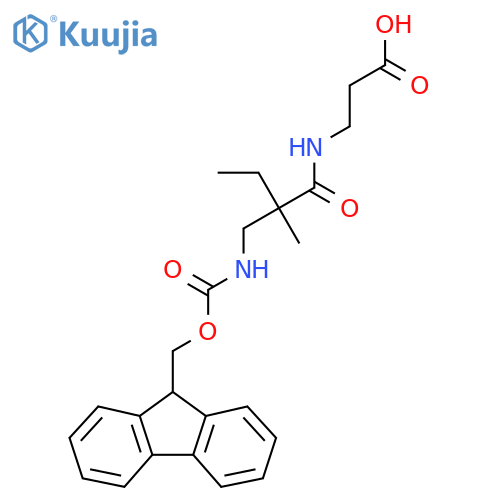 3-{2-({(9H-fluoren-9-yl)methoxycarbonyl}amino)methyl-2-methylbutanamido}propanoic acid structure