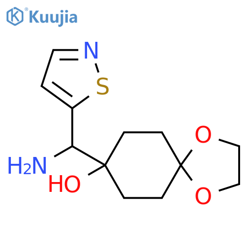 8-[Amino(1,2-thiazol-5-yl)methyl]-1,4-dioxaspiro[4.5]decan-8-ol structure