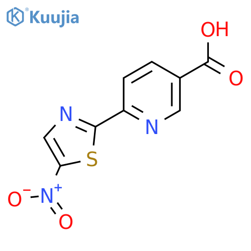 6-(5-nitro-1,3-thiazol-2-yl)pyridine-3-carboxylic acid structure
