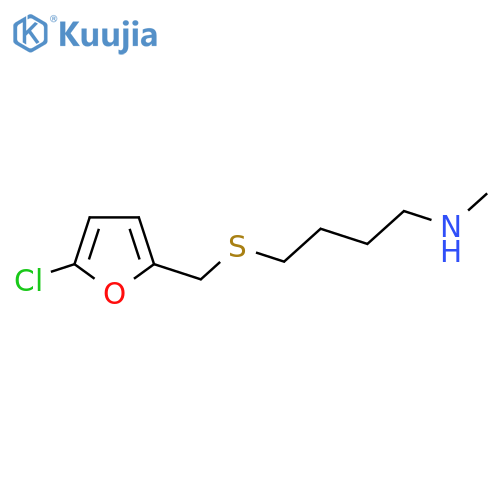 (4-{(5-chlorofuran-2-yl)methylsulfanyl}butyl)(methyl)amine structure