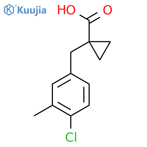 1-(4-chloro-3-methylphenyl)methylcyclopropane-1-carboxylic acid structure