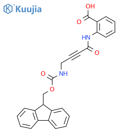 2-4-({(9H-fluoren-9-yl)methoxycarbonyl}amino)but-2-ynamidobenzoic acid structure