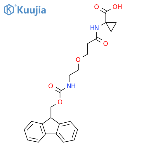 1-{3-2-({(9H-fluoren-9-yl)methoxycarbonyl}amino)ethoxypropanamido}cyclopropane-1-carboxylic acid structure