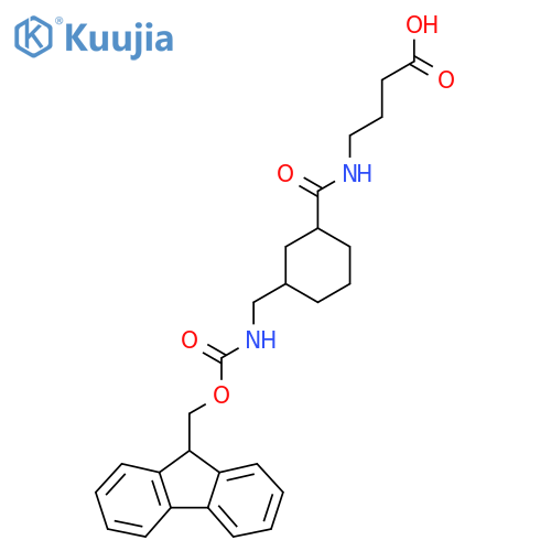 4-({3-({(9H-fluoren-9-yl)methoxycarbonyl}amino)methylcyclohexyl}formamido)butanoic acid structure