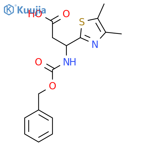 3-{(benzyloxy)carbonylamino}-3-(dimethyl-1,3-thiazol-2-yl)propanoic acid structure