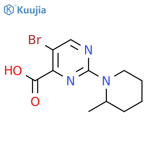 5-bromo-2-(2-methylpiperidin-1-yl)pyrimidine-4-carboxylic acid structure