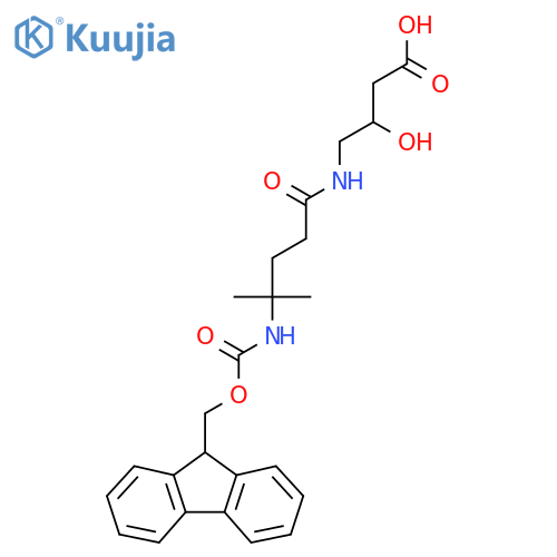 4-4-({(9H-fluoren-9-yl)methoxycarbonyl}amino)-4-methylpentanamido-3-hydroxybutanoic acid structure