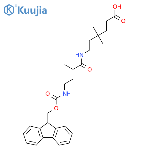 6-4-({(9H-fluoren-9-yl)methoxycarbonyl}amino)-2-methylbutanamido-4,4-dimethylhexanoic acid structure