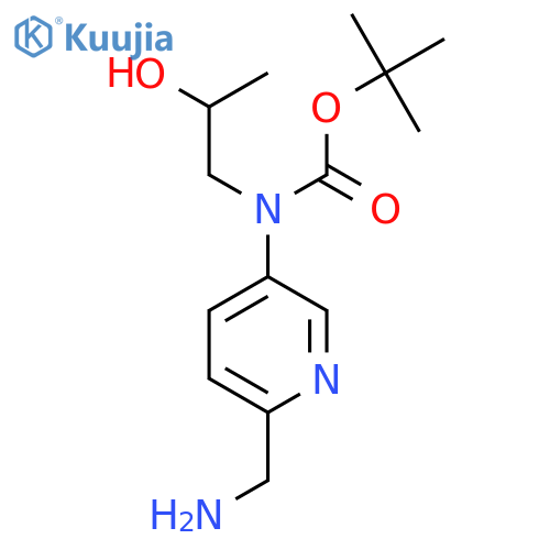 tert-butyl N-6-(aminomethyl)pyridin-3-yl-N-(2-hydroxypropyl)carbamate structure