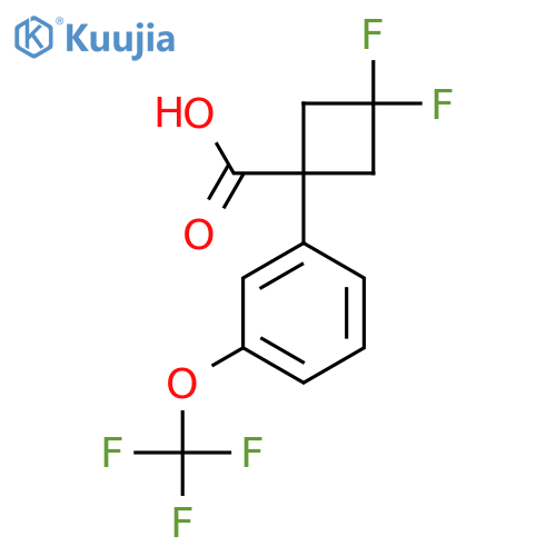 3,3-difluoro-1-3-(trifluoromethoxy)phenylcyclobutane-1-carboxylic acid structure