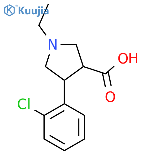 4-(2-chlorophenyl)-1-ethylpyrrolidine-3-carboxylic acid structure