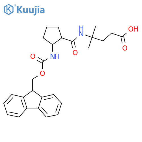 4-{2-({(9H-fluoren-9-yl)methoxycarbonyl}amino)cyclopentylformamido}-4-methylpentanoic acid structure