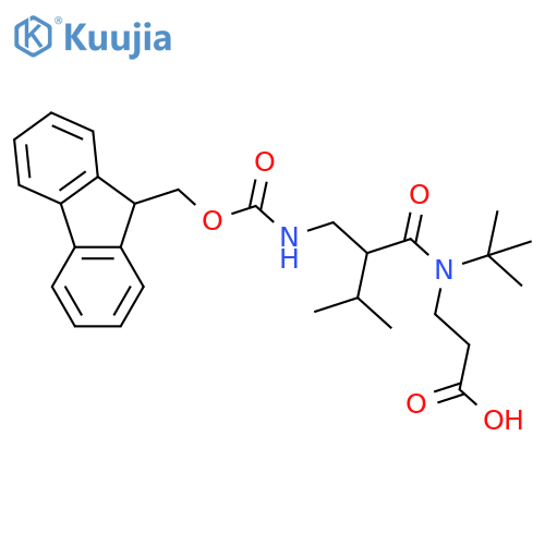 3-{N-tert-butyl-2-({(9H-fluoren-9-yl)methoxycarbonyl}amino)methyl-3-methylbutanamido}propanoic acid structure