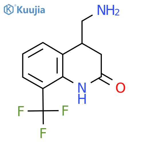 4-(aminomethyl)-8-(trifluoromethyl)-1,2,3,4-tetrahydroquinolin-2-one structure