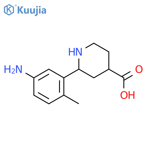 2-(5-amino-2-methylphenyl)piperidine-4-carboxylic acid structure